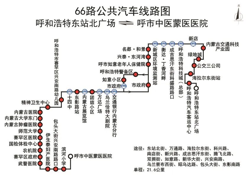 呼和浩特公交关于66路优化调整的通知