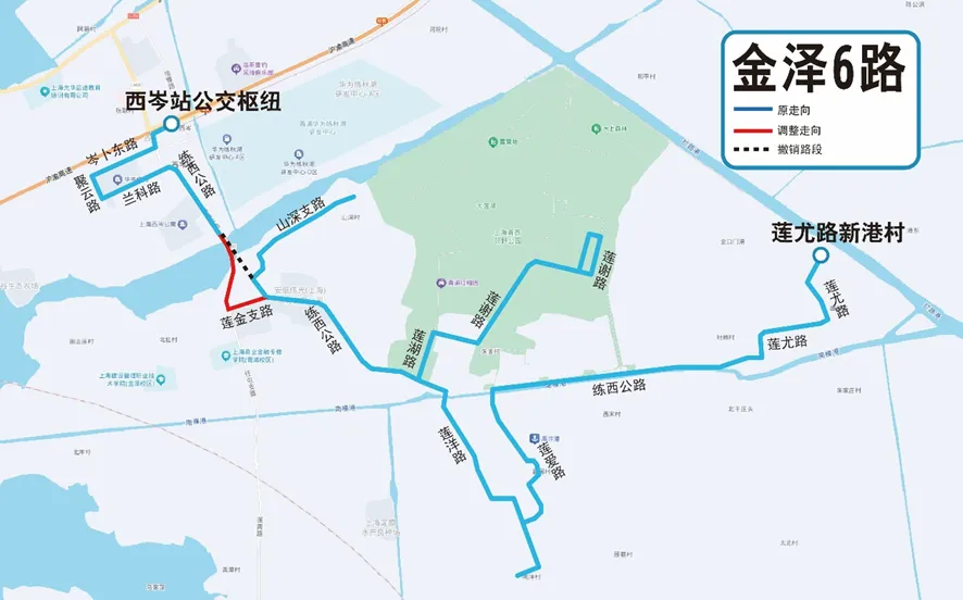金泽6路将于2026年6月28日调整走向